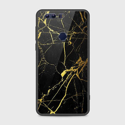 Huawei Honor 8 Cover - Black Marble Series - HQ Ultra Shine Premium Infinity Glass Soft Silicon Borders Case