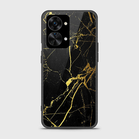 OnePlus Nord 2T Cover - Black Marble Series - HQ Ultra Shine Premium Infinity Glass Soft Silicon Borders Case