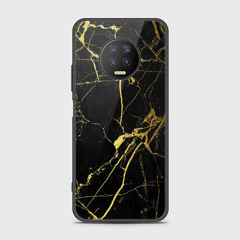 Infinix Note 7 Cover- Black Marble Series - HQ Ultra Shine Premium Infinity Glass Soft Silicon Borders Case