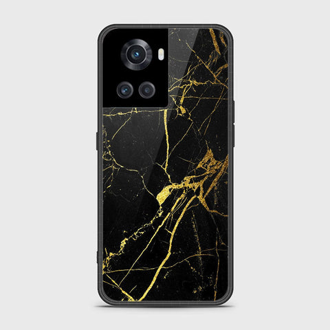 OnePlus Ace Cover- Black Marble Series - HQ Ultra Shine Premium Infinity Glass Soft Silicon Borders Case