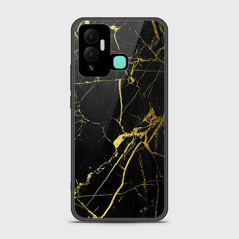Infinix Hot 12i Cover- Black Marble Series - HQ Ultra Shine Premium Infinity Glass Soft Silicon Borders Case
