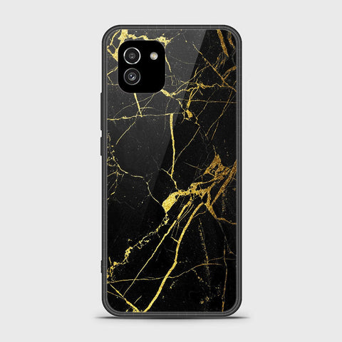 Samsung Galaxy A03 Cover- Black Marble Series - HQ Ultra Shine Premium Infinity Glass Soft Silicon Borders Case