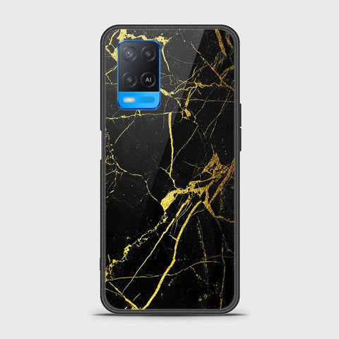 Oppo A54 4G Cover- Black Marble Series - HQ Ultra Shine Premium Infinity Glass Soft Silicon Borders Case