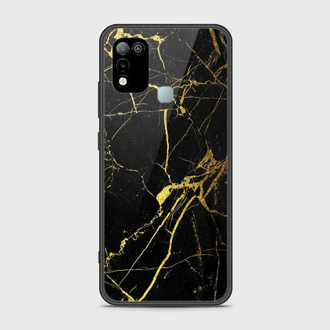 Infinix Hot 10 Play Cover- Black Marble Series - HQ Ultra Shine Premium Infinity Glass Soft Silicon Borders Case