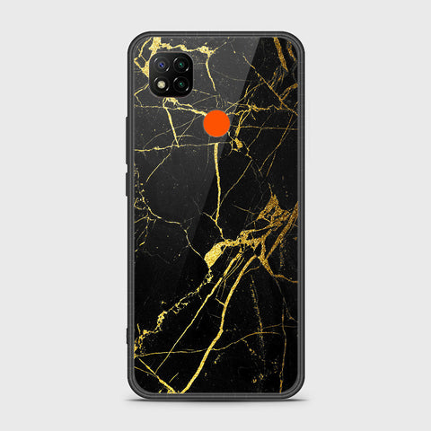Xiaomi Redmi 9C Cover- Black Marble Series - HQ Ultra Shine Premium Infinity Glass Soft Silicon Borders Case