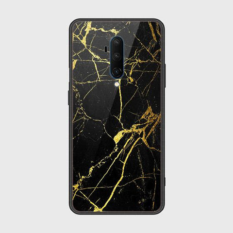 OnePlus 7T Pro Cover - Black Marble Series - HQ Ultra Shine Premium Infinity Glass Soft Silicon Borders Case