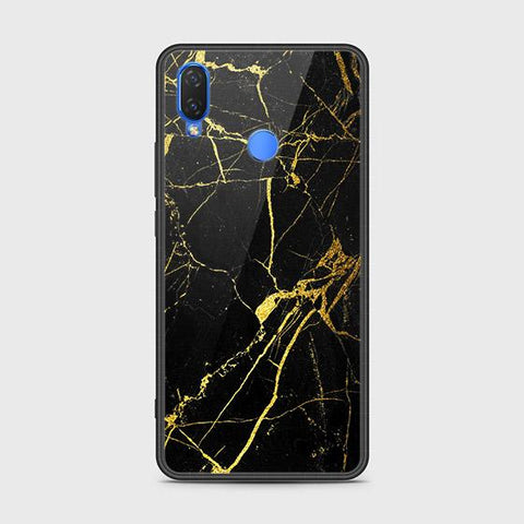 Huawei Y6s 2019 Cover - Black Marble Series - HQ Ultra Shine Premium Infinity Glass Soft Silicon Borders Case