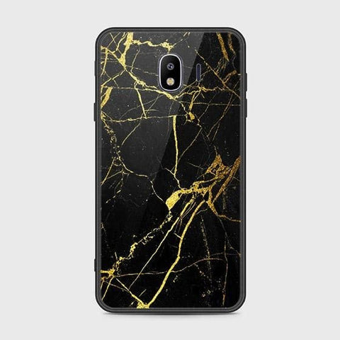 Samsung Galaxy J4 2018 Cover - Black Marble Series - HQ Ultra Shine Premium Infinity Glass Soft Silicon Borders Case