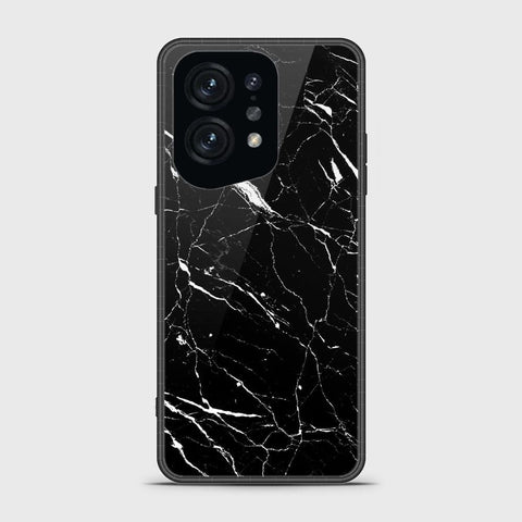 Oppo Find X5 Cover - Black Marble Series - HQ Ultra Shine Premium Infinity Glass Soft Silicon Borders Case