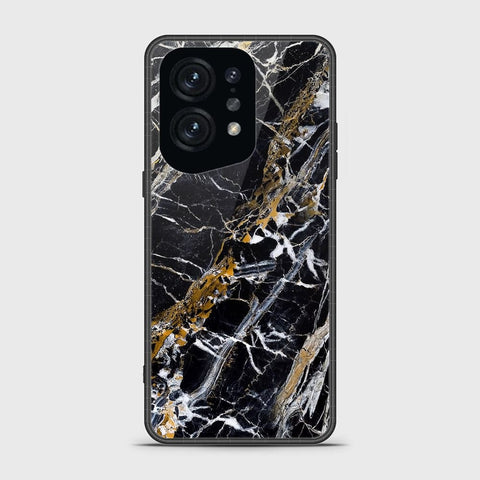 Oppo Find X5 Cover - Black Marble Series - HQ Ultra Shine Premium Infinity Glass Soft Silicon Borders Case