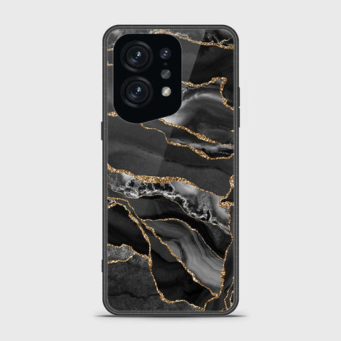 Oppo Find X5 Cover - Black Marble Series - HQ Ultra Shine Premium Infinity Glass Soft Silicon Borders Case