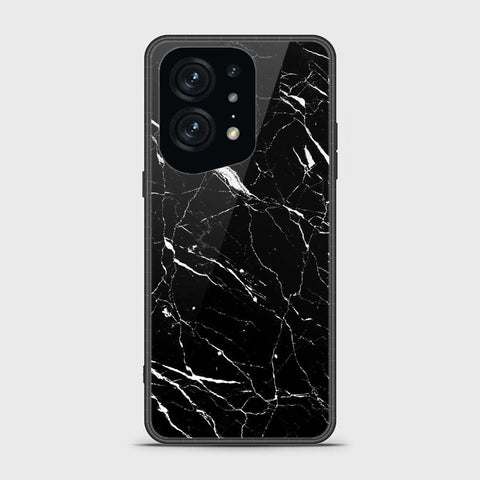 Oppo Find X5 Pro Cover - Black Marble Series - HQ Ultra Shine Premium Infinity Glass Soft Silicon Borders Case