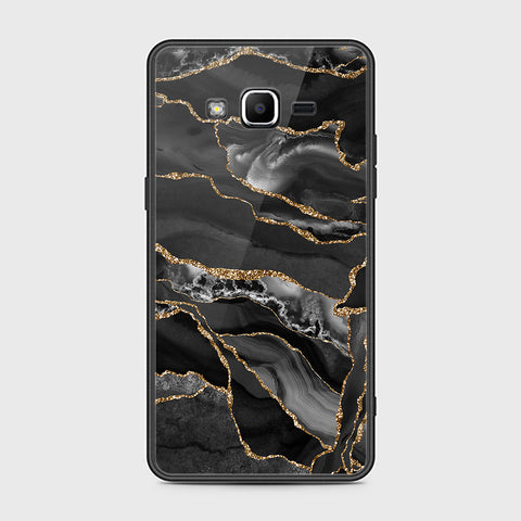 Samsung Galaxy Grand Prime Cover- Black Marble Series - HQ Ultra Shine Premium Infinity Glass Soft Silicon Borders Case