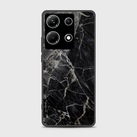 Infinix Note 30 Pro Cover- Black Marble Series - HQ Ultra Shine Premium Infinity Glass Soft Silicon Borders Case