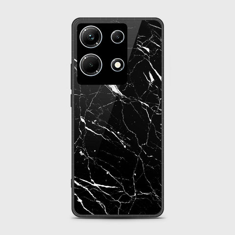 Infinix Note 30 Cover- Black Marble Series - HQ Ultra Shine Premium Infinity Glass Soft Silicon Borders Case