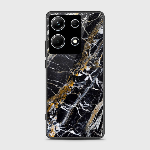 Infinix Note 30 Pro Cover- Black Marble Series - HQ Ultra Shine Premium Infinity Glass Soft Silicon Borders Case