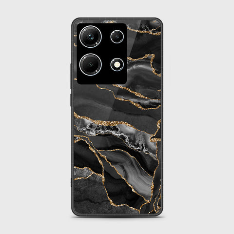 Infinix Note 30 Pro Cover- Black Marble Series - HQ Ultra Shine Premium Infinity Glass Soft Silicon Borders Case