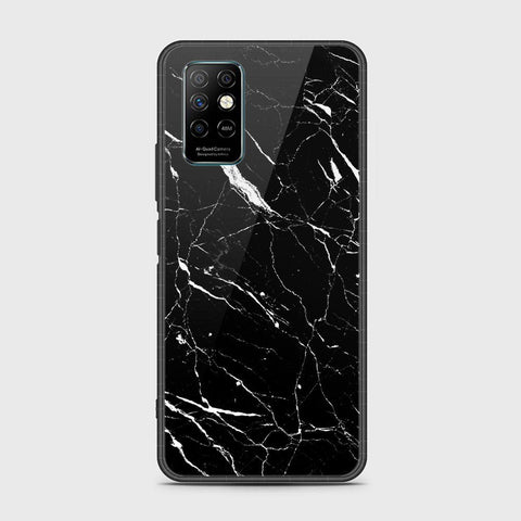 Infinix Note 8i Cover- Black Marble Series - HQ Ultra Shine Premium Infinity Glass Soft Silicon Borders Case