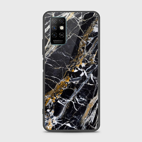 Infinix Note 8i Cover- Black Marble Series - HQ Ultra Shine Premium Infinity Glass Soft Silicon Borders Case