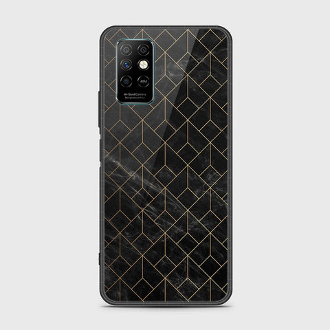 Infinix Note 8i Cover- Black Marble Series - HQ Ultra Shine Premium Infinity Glass Soft Silicon Borders Case