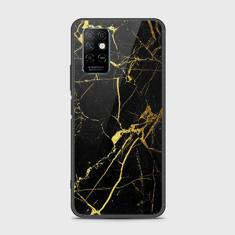 Infinix Note 8i Cover- Black Marble Series - HQ Ultra Shine Premium Infinity Glass Soft Silicon Borders Case