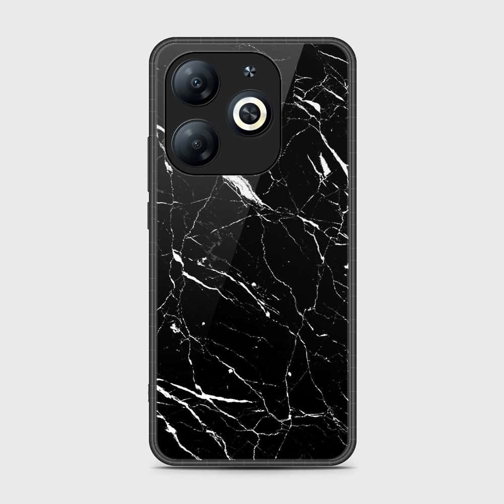 Tecno Spark 20C Cover- Black Marble Series - HQ Ultra Shine Premium Infinity Glass Soft Silicon Borders Case (Fast Delivery)(FS)