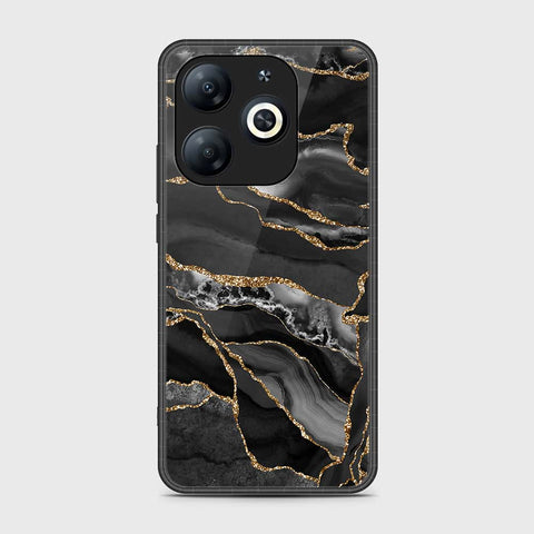 Tecno Pop 8 Cover- Black Marble Series - HQ Ultra Shine Premium Infinity Glass Soft Silicon Borders Case