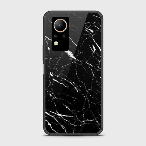 Infinix Note 12 Cover- Black Marble Series - HQ Ultra Shine Premium Infinity Glass Soft Silicon Borders Case