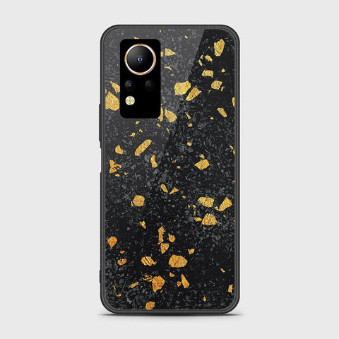 Infinix Note 12 Cover- Black Marble Series - HQ Ultra Shine Premium Infinity Glass Soft Silicon Borders Case