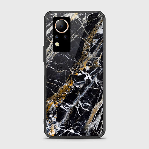 Infinix Note 12 Cover- Black Marble Series - HQ Ultra Shine Premium Infinity Glass Soft Silicon Borders Case