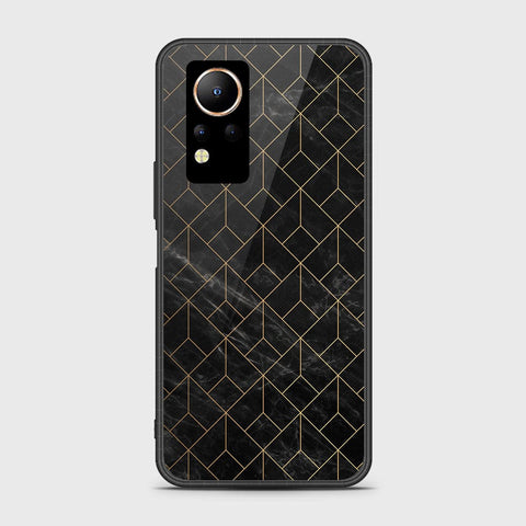 Infinix Note 12 Cover- Black Marble Series - HQ Ultra Shine Premium Infinity Glass Soft Silicon Borders Case