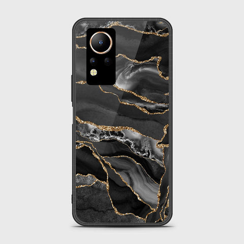 Infinix Note 12 Cover- Black Marble Series - HQ Ultra Shine Premium Infinity Glass Soft Silicon Borders Case