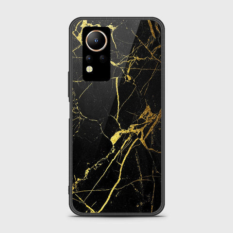 Infinix Note 12 Cover- Black Marble Series - HQ Ultra Shine Premium Infinity Glass Soft Silicon Borders Case