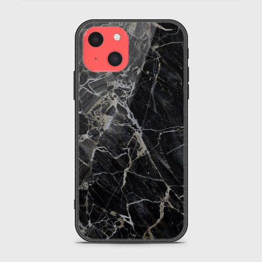 iPhone 13 Mini Cover - Black Marble Series - HQ Ultra Shine Premium Infinity Glass Soft Silicon Borders Case