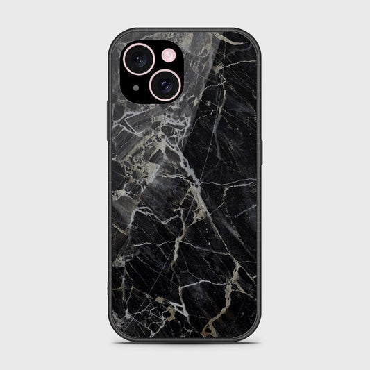 iPhone 15 Cover- Black Marble Series - HQ Ultra Shine Premium Infinity Glass Soft Silicon Borders Case