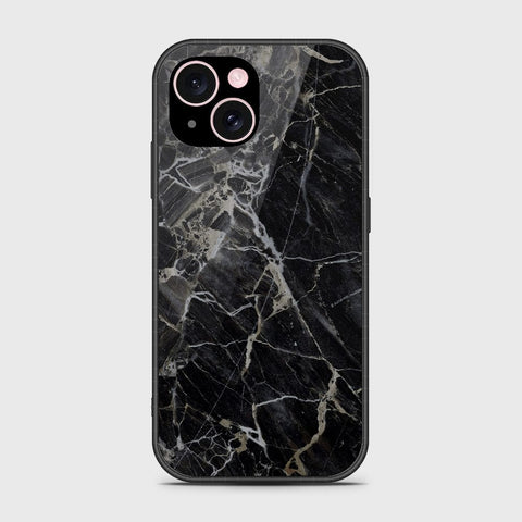iPhone 15 Cover- Black Marble Series - HQ Ultra Shine Premium Infinity Glass Soft Silicon Borders Case