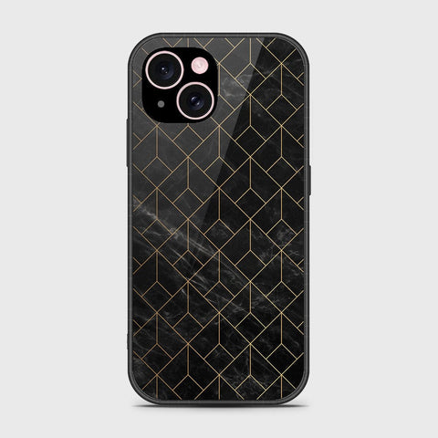 iPhone 15 Cover- Black Marble Series - HQ Ultra Shine Premium Infinity Glass Soft Silicon Borders Case
