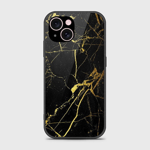 iPhone 15 Cover- Black Marble Series - HQ Ultra Shine Premium Infinity Glass Soft Silicon Borders Case