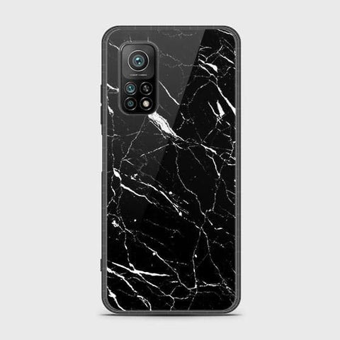 Xiaomi Mi 10T Pro Cover - Black Marble Series - HQ Ultra Shine Premium Infinity Glass Soft Silicon Borders Case