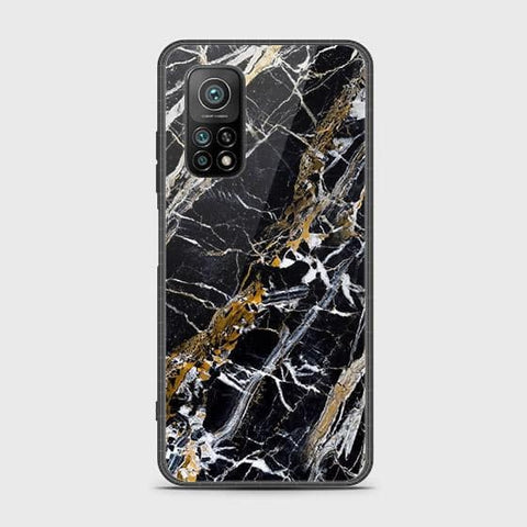 Xiaomi Mi 10T Pro Cover - Black Marble Series - HQ Ultra Shine Premium Infinity Glass Soft Silicon Borders Case