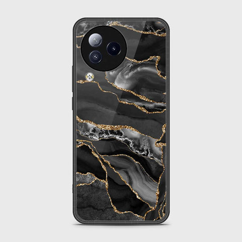 Xiaomi Civi 3 Cover- Black Marble Series - HQ Ultra Shine Premium Infinity Glass Soft Silicon Borders Case