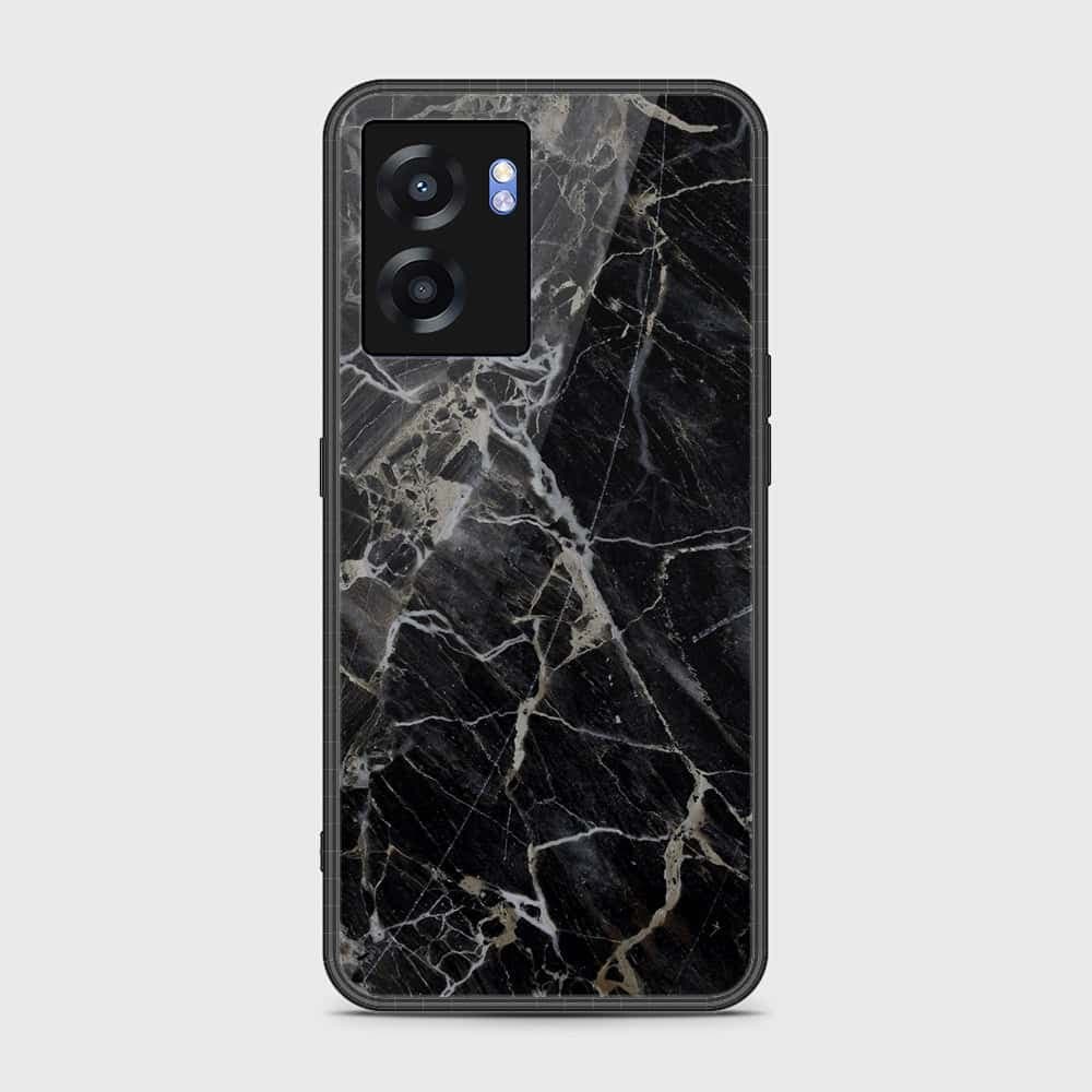 Oppo A56s Cover- Black Marble Series - HQ Ultra Shine Premium Infinity Glass Soft Silicon Borders Case