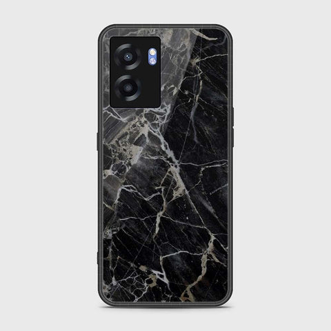 Oppo A56s Cover- Black Marble Series - HQ Ultra Shine Premium Infinity Glass Soft Silicon Borders Case