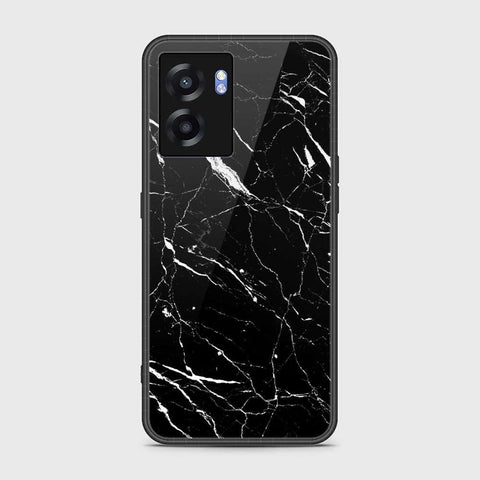 Oppo A77 5G Cover- Black Marble Series - HQ Ultra Shine Premium Infinity Glass Soft Silicon Borders Case