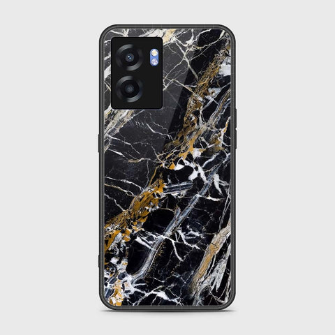 Oppo A56s Cover- Black Marble Series - HQ Ultra Shine Premium Infinity Glass Soft Silicon Borders Case
