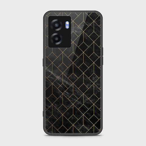 Oppo A56s Cover- Black Marble Series - HQ Ultra Shine Premium Infinity Glass Soft Silicon Borders Case
