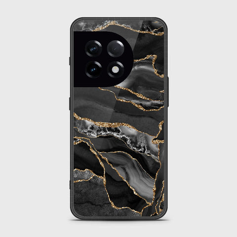 OnePlus 11Cover- Black Marble Series - HQ Ultra Shine Premium Infinity Glass Soft Silicon Borders Case