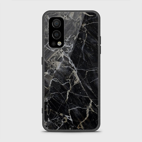 OnePlus Nord 2 Cover - Black Marble Series - HQ Ultra Shine Premium Infinity Glass Soft Silicon Borders Casee