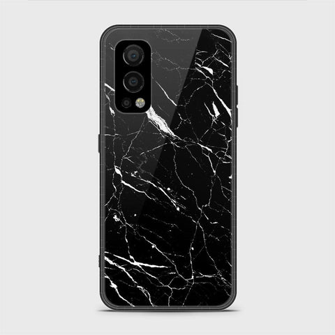 OnePlus Nord 2 Cover - Black Marble Series - HQ Ultra Shine Premium Infinity Glass Soft Silicon Borders Casee