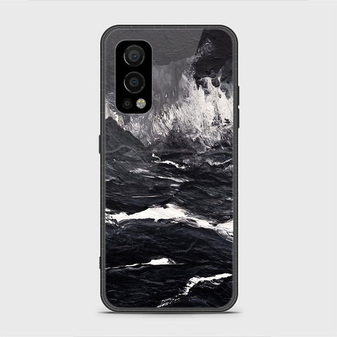 OnePlus Nord 2 Cover - Black Marble Series - HQ Ultra Shine Premium Infinity Glass Soft Silicon Borders Casee